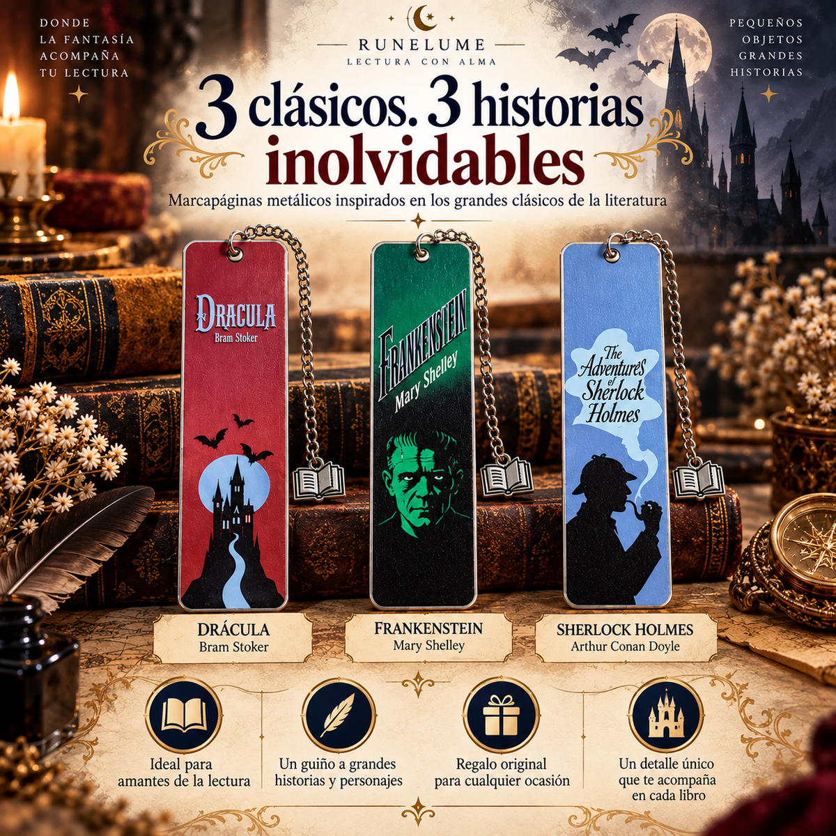 Clásicos del Misterio | Marcapáginas Metálico
